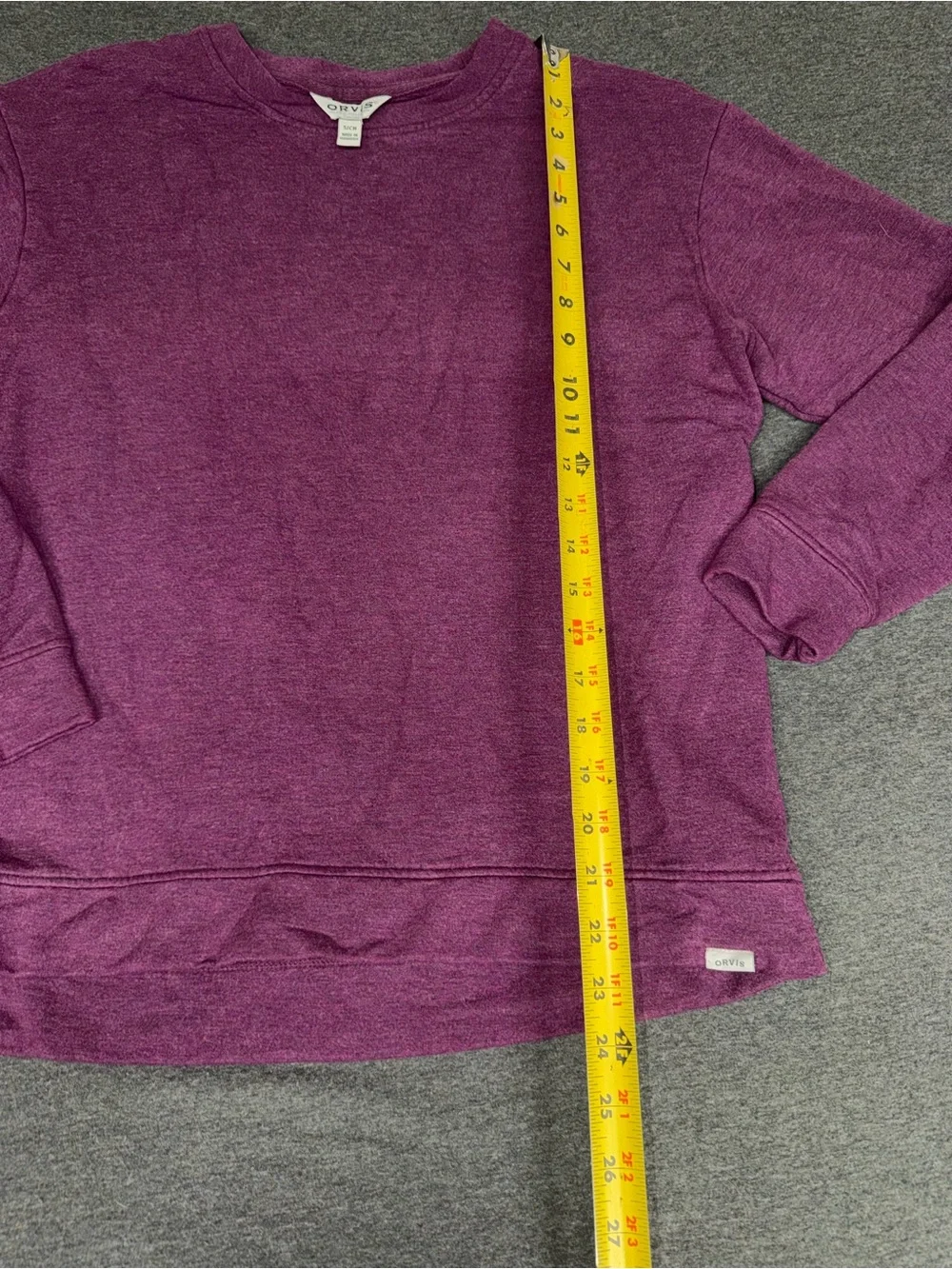 Mens Orvis Crewneck Sweatshirt in Heathered Plum Size Small
